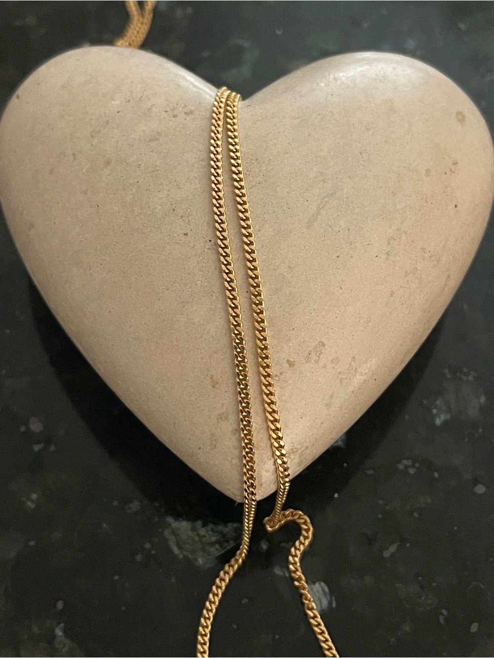 18k Yellow Gold Curb Chain Necklace - 17 3/4” Excellent Conditon